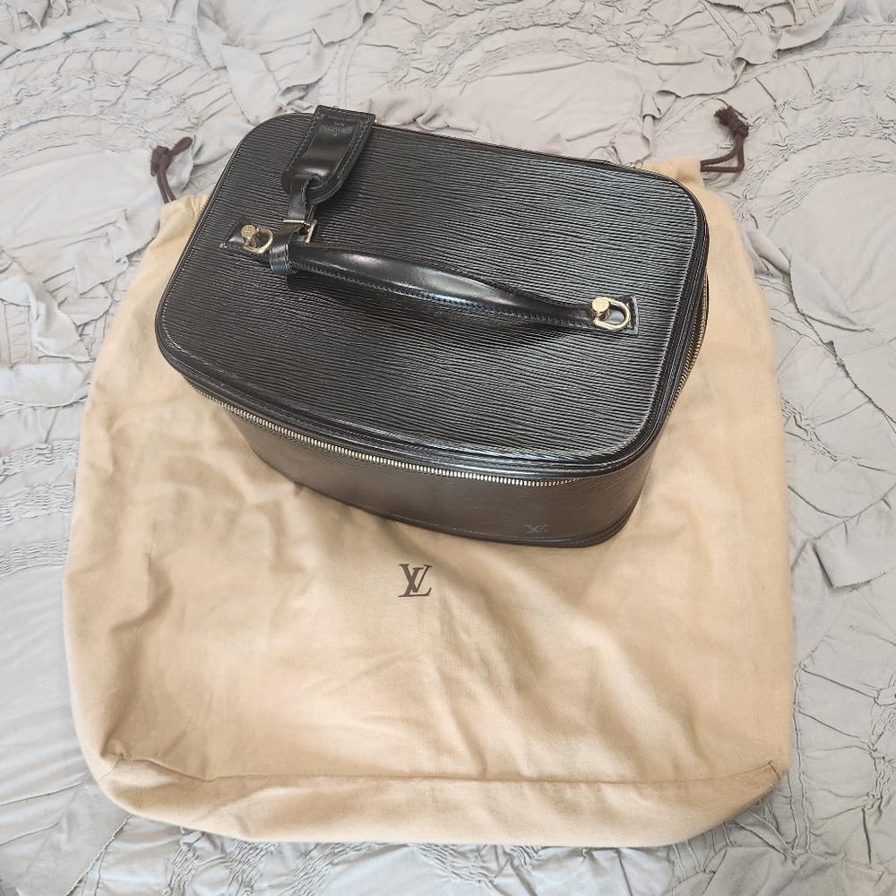 Louis Vuitton Black Epi Leather Nice Vanity Train Case Luggage Bag Travel Tote - Picture 9 of 12